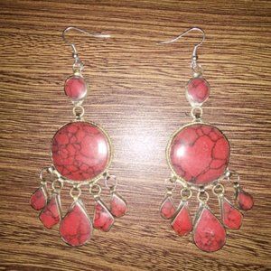 Tribal Stone Earrings, Dangle Earrings, Afghan Tribal Jewelry, Boho Jewelry,